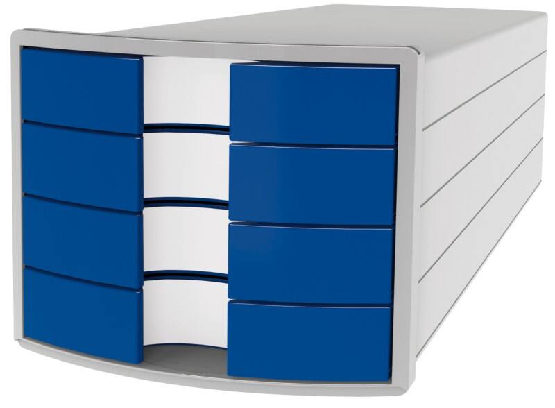 HAN Ladekastje Blauw, lichtgrijs 4 Lades 28 x 36,7 x 23,5 cm