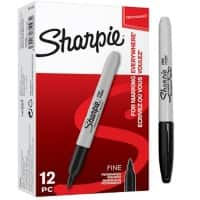 Sharpie Fine Point Permanent marker Fijn Ronde punt 1 mm Zwart  12 Stuks