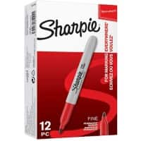 Sharpie FINE POINT Permanentmarker Fijn Ronde punt 1,5 mm Rood 12 Stuks