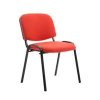 Bezoekersstoel Ken Stapelbaar Stof, Chroom, rood