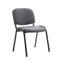 Bezoekersstoel Ken Stapelbaar Stof, chroom, grijs