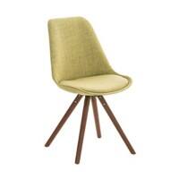 Bezoekersstoel Pegleg Rond Stof Groen, Walnoot