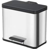 Hailo Prullenbak 3 x 9 l Zilver, zwart RVS (Roestvrij staal)