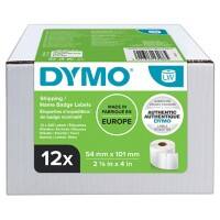Dymo LW S0722420 / 99014 Authentiek Verzend-/Naambadge etiketten Zelfklevend Wit 54 x 101 mm 12 Rollen à 220 Etiketten