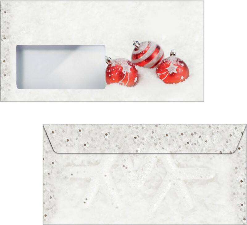 Sigel Kerstenveloppen DL 90 g/m² 22 x 11 cm Wit, rood 50 Stuks