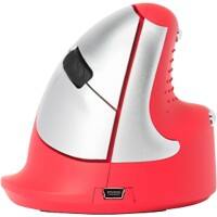 R-Go Tools Draadloze Ergonomische Verticale Muis Bluetooth HE Sport Medium (165-195mm) voor Rechtshandige gebruikers Rood zilver