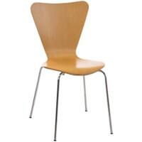 Bezoekersstoel Calisto Hout, Chroom naturel