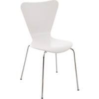Bezoekersstoel Calisto Hout, Chroom Wit