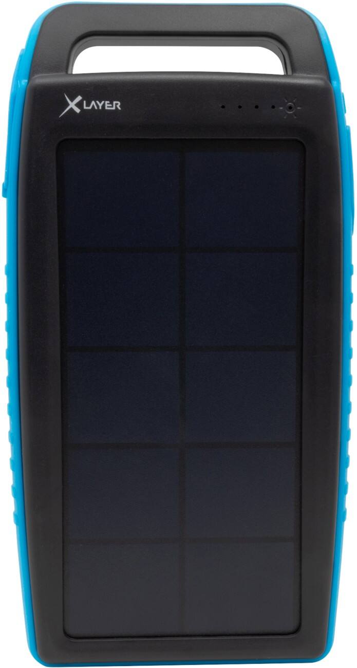 XLayer Powerbank Plus Solar 15000mAh Zwart, blauw