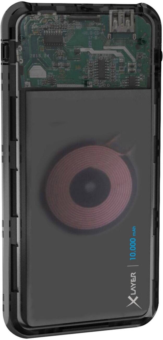 XLayer Powerbank Plus Wireless Discover 10000mAh Antraciet