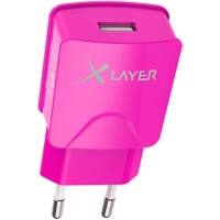 XLAYER 214114 USB-stroomadapter Roze