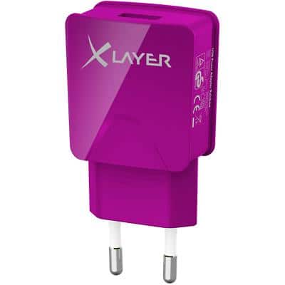 XLAYER 214115 USB-stroomadapter Paars