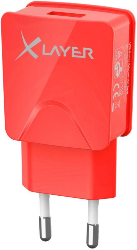 XLAYER 214110 USB-stroomadapter Rood
