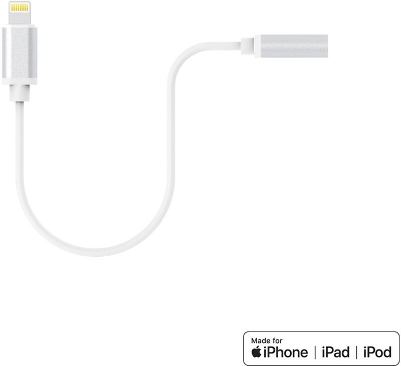 XLAYER 214355 1 x Apple Lightning male naar 1 x 3.5mm jack adapter Wit