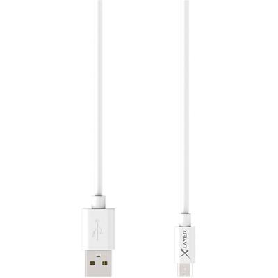 XLAYER 210570 1 x Micro USB A male naar 1 x USB A male kabel 1,2m Wit
