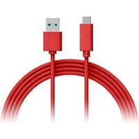XLAYER 214351 1 USB A male naar 1 x USB C male kabel 1m Rood