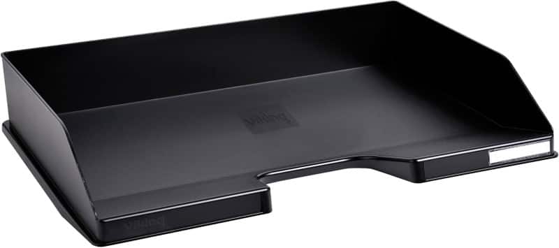 Viking Liggend Brievenbakje PS (Polystyreen) Stapelbaar A4+ Zwart