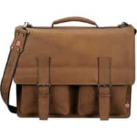 Alassio laptopschoudertas EARL 15 inch leder lichtbruin