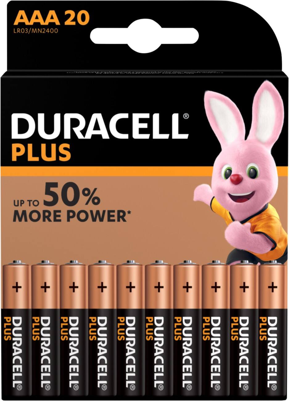 Duracell AAA Alkaline Batterijen Plus Power LR03 1,5V 20 stuks