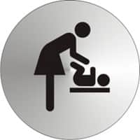 Kantoorpictogram Moeder en baby Aluminium SAA012 72 mm diameter