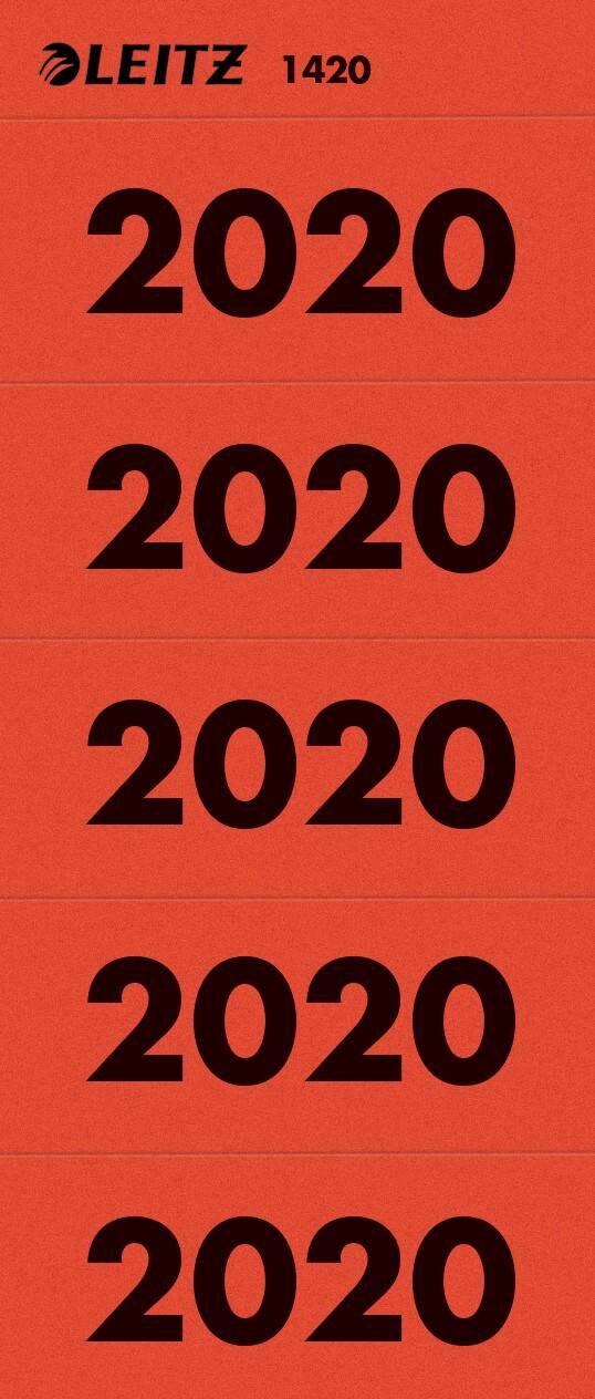 Leitz Ordnerrugetiketten 2020 Rood 100 Stuks à 10 Etiketten 6 x 2,55 cm