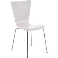 Bezoekersstoel Aaron Hout, Chroom Wit