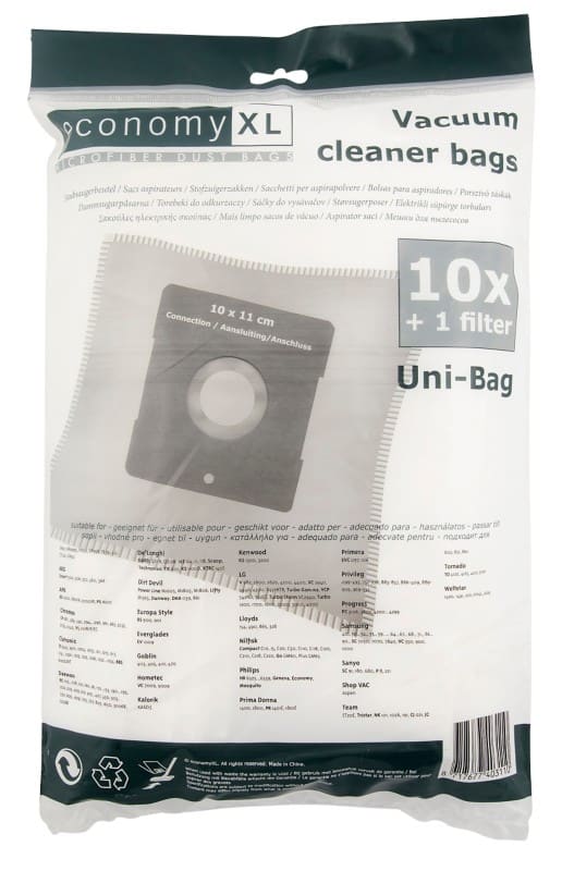 Economy XL Stofzuigerzakken Uni-Bag Wit 10 Stuks