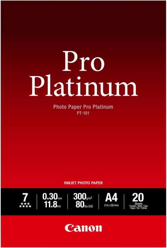 Canon Fotopapier PT-101 A4 300 gram Wit 20 vellen