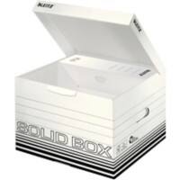 Leitz Solid Archiefdozen 6118 Met Flapdeksel Grootte M Wit Karton 32,5 x 36 x 27 cm 10 Stuks