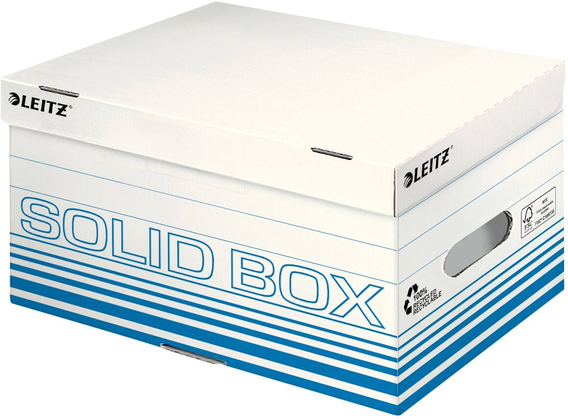 Leitz Solid Archiefdozen met flapdeksel A4Lichtblauw 26,5 x 37 x 19,5 cm 10 Stuks