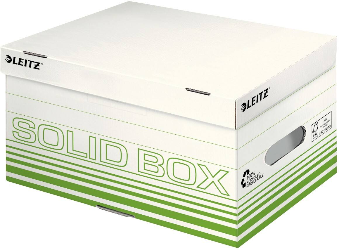 Leitz Solid Archiefdozen met flapdeksel A4 Lichtgroen 26,5 x 37 x 19,5 cm 10 Stuks