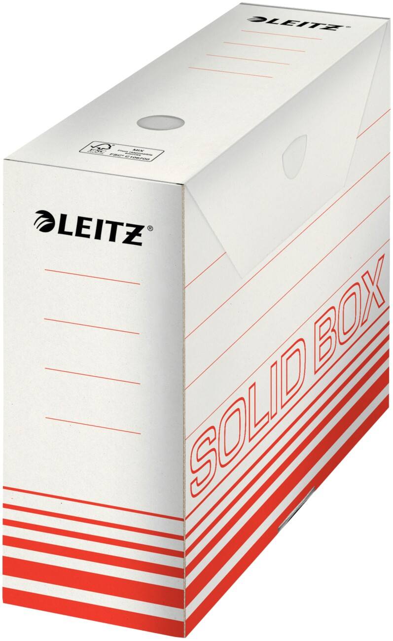Leitz Archiefdoos Solid 900 vel A4 Lichtrood Karton 10 x 33 x 25,7 cm 10 Stuks