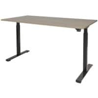 Schaffenburg Zit-sta-bureau Dextro Basic Robson eiken, zwart 1200 x 800 mm