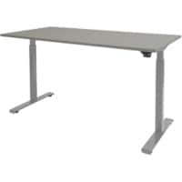 Schaffenburg Zit-sta-bureau Dextro Basic Grijs, aluminium 1600 x 800 mm