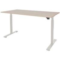 Schaffenburg Dextro Basic Elektrisch Hoogteverstelbaar Zit-sta-bureau Rechthoekig Eiken Gemelamineerde spaanplaat Wit T-Voet 1.600 x 800 x 750 mm