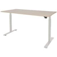 Schaffenburg Zit-sta-bureau Dextro Basic Lindberg eiken, wit 1800 x 800 mm