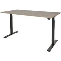 Schaffenburg Zit-sta bureau Dextro Basic Robson eiken, zwart 1800 x 800 mm