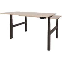 Schaffenburg Dextro Plus Duo Zit-sta-bureau Rechthoekig Eiken H-Frame 1.200 (B) x 800 (D) x 645 (H) mm Melamine