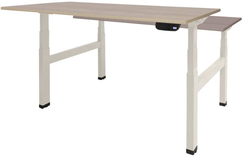 Schaffenburg Dextro Plus Duo Zit-sta-bureau Rechthoekig Eiken H-Frame 1.200 (B) x 800 (D) x 645 (H) mm Melamine