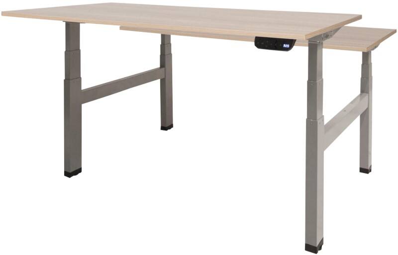 Schaffenburg Dextro Plus Duo Zit-sta-bureau Rechthoekig Eiken H-Frame 1.400 (B) x 800 (D) x 645 (H) mm Melamine