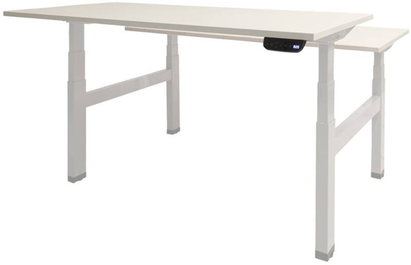 Schaffenburg Dextro Plus Duo Zit-sta-bureau Rechthoekig Eiken H-Frame 1.400 (B) x 800 (D) x 645 (H) mm Melamine