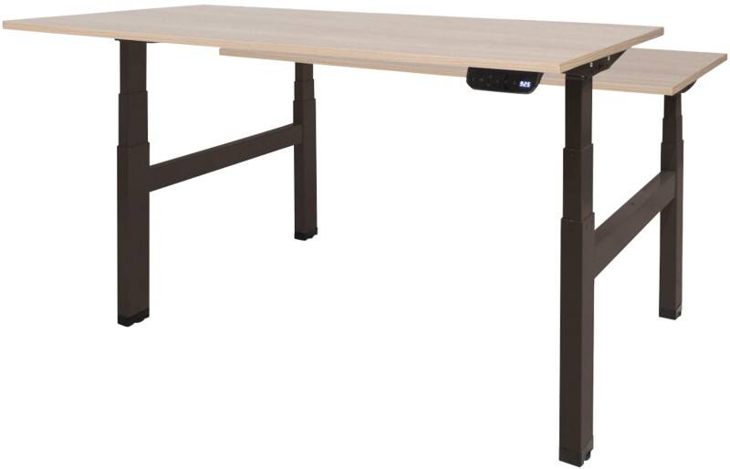 Schaffenburg Dextro Plus Duo Zit-sta-bureau Rechthoekig Eiken H-Frame 1.400 (B) x 800 (D) x 645 (H) mm Melamine