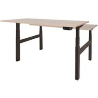 Schaffenburg Dextro Plus Duo Zit-sta-bureau Rechthoekig Eiken H-Frame 1.400 (B) x 800 (D) x 645 (H) mm Melamine