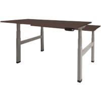 Schaffenburg Dextro Plus Duo Zit-sta-bureau Rechthoekig Eiken H-Frame 1.400 (B) x 800 (D) x 645 (H) mm Melamine