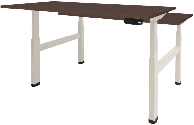 Schaffenburg Dextro Plus Duo Zit-sta-bureau Rechthoekig Eiken H-Frame 1.400 (B) x 800 (D) x 645 (H) mm Melamine