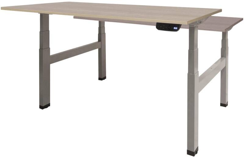 Schaffenburg Dextro Plus Duo Zit-sta-bureau Rechthoekig Eiken H-Frame 1.400 (B) x 800 (D) x 645 (H) mm Melamine