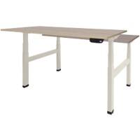 Schaffenburg Dextro Plus Duo Zit-sta-bureau Rechthoekig Eiken H-Frame 1.400 (B) x 800 (D) x 645 (H) mm Melamine