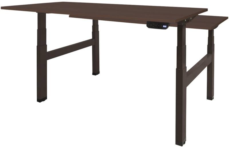 Schaffenburg Dextro Plus Duo Zit-sta-bureau Rechthoekig Eiken H-Frame 1.600 (B) x 800 (D) x 645 (H) mm Melamine