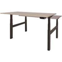 Schaffenburg Dextro Plus Duo Zit-sta-bureau Rechthoekig Eiken H-Frame 1.800 (B) x 800 (D) x 645 (H) mm Melamine