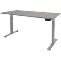Schaffenburg Zit-sta bureau Dextro Plus Grijs, aluminium 1600 x 800 mm